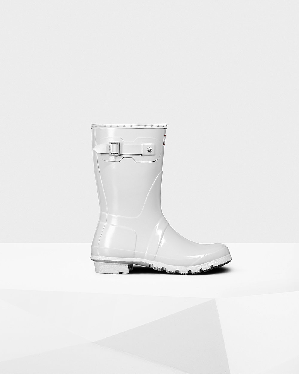 Bottes Courtes de Pluie Hunter Original Gloss Femme Blanche WNXYACB-41